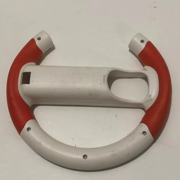 Gamestop Wii Remote Racing Steering Wheel Red White, Preowned - Picture 3 of 3